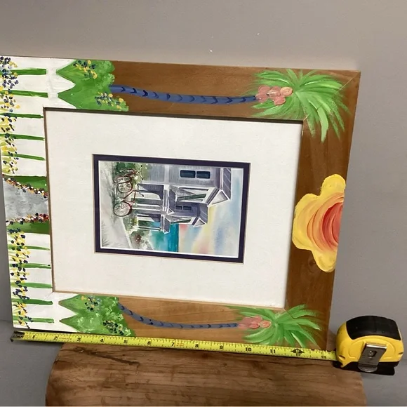 🔵 Beautiful Solid Wood, Hand Painted Frame with print by Artist Donna Burgess - Picture 14 of 15